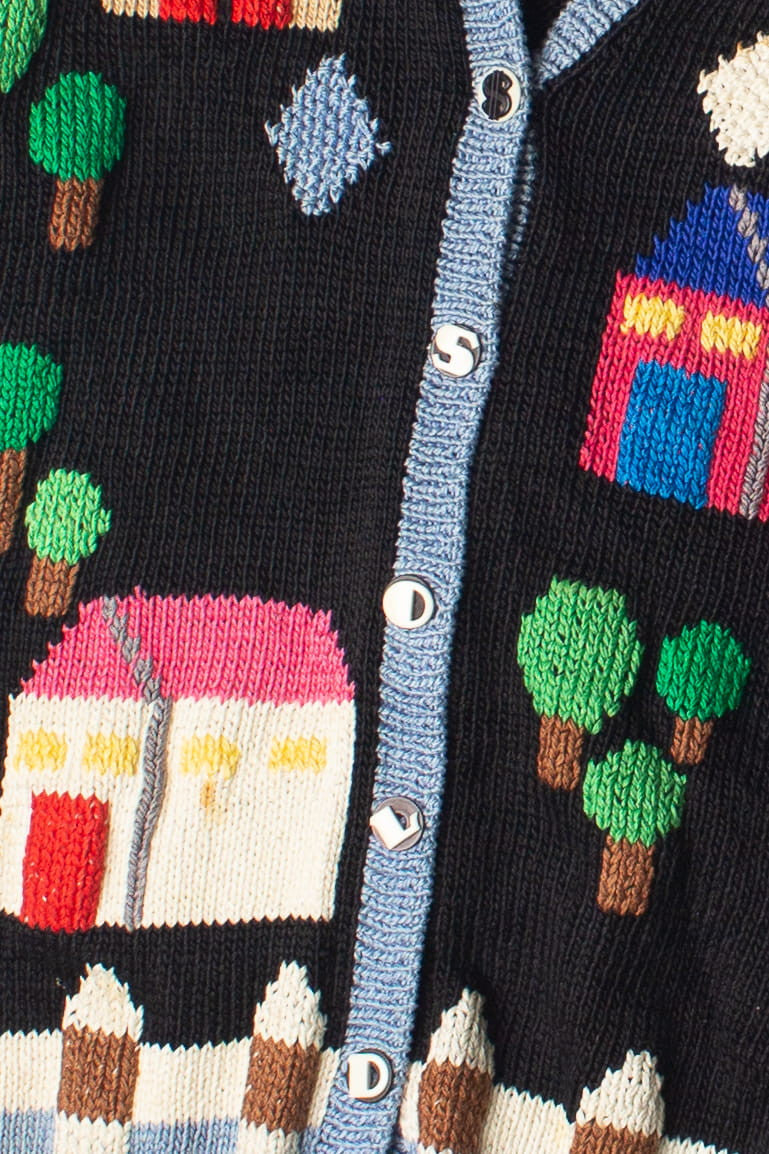 Vintage Hand Knit House Berek Graphic Sweater (1980s)
