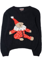 Vintage Clown Teddy Bear Merino Wool Sweater