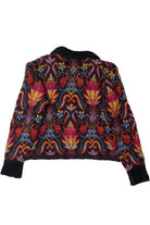Vintage Psychedelic Floral Zip-Up Sweater