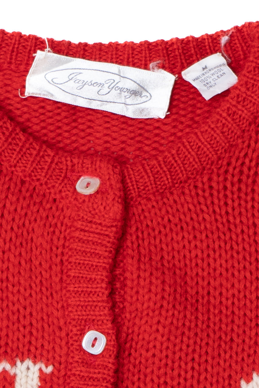 Vintage Cursive Alphabet Jayson Younger Cardigan Sweater