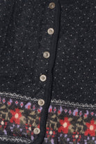 Vintage Swiss Dot Floral Tally-Ho Cardigan Sweater
