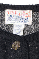 Vintage Swiss Dot Floral Tally-Ho Cardigan Sweater