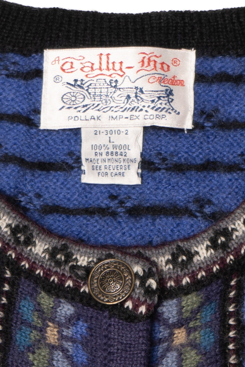 Vintage Tally-Ho Cardigan Sweater