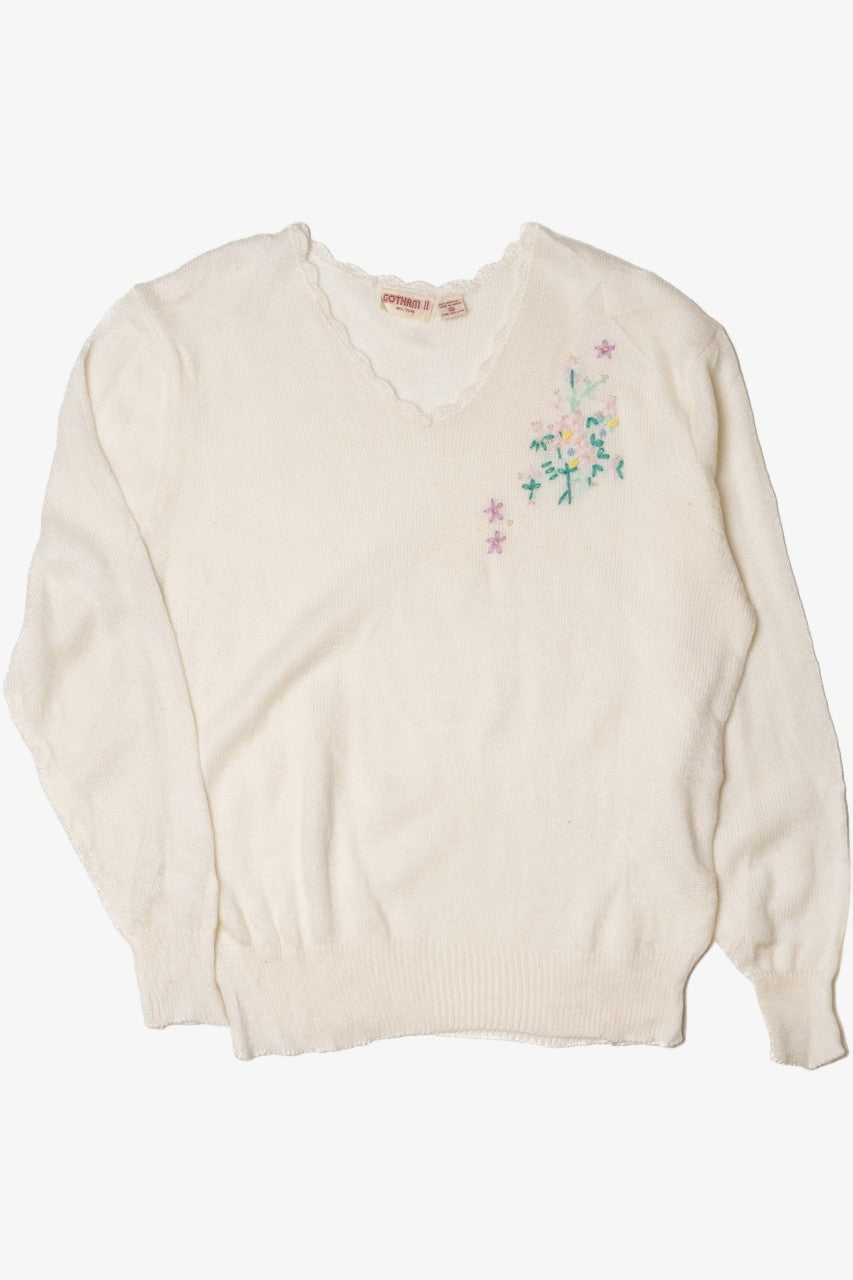 Vintage Floral Embroidery  Gotham II Sweater