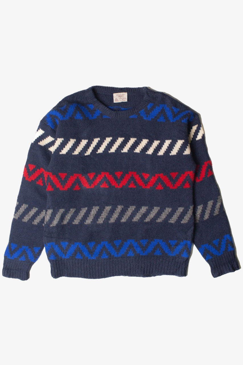 Vintage Woodward Shop Chevron Stripe Wool Sweater
