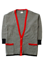 Vintage Black & White Stripe Cardigan Sweater (1980s)