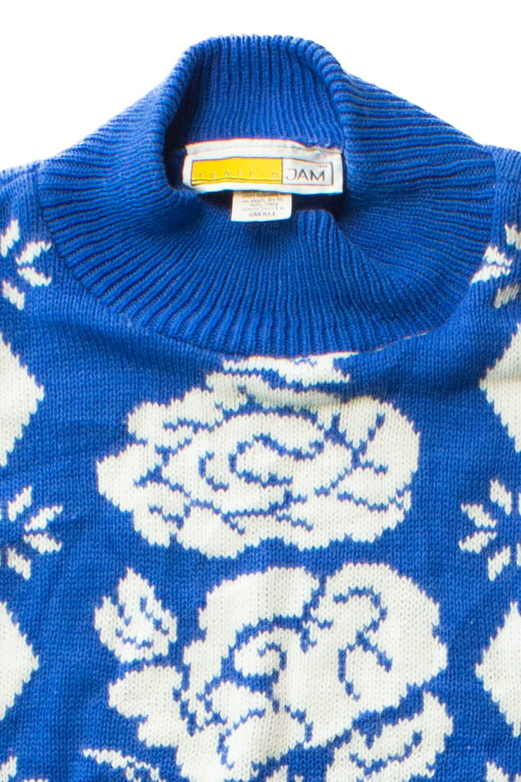 Vintage Traffic Jam Blue Rose Sweater (1990s)