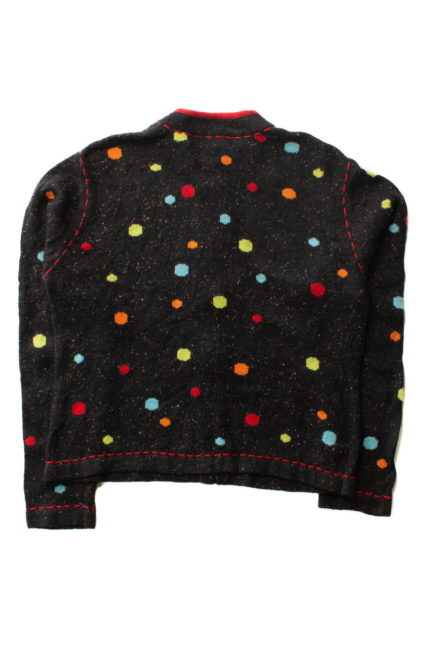 Vintage Multicolor Dots Zip Cardigan Sweater (1990s)