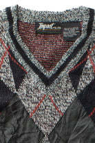 Vintage Impact Gray Argyle Sweater (1980s)
