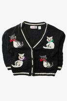 Vintage Side By Side Cat Cardigan (1990s)