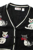 Vintage Side By Side Cat Cardigan (1990s)