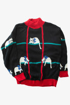 Vintage Cats Grid Sweater (1990s)