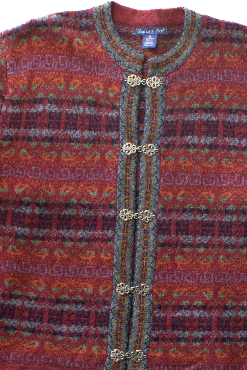 Vintage Nordic Wool Hook Cardigan Sweater (1990s)