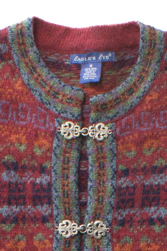 Vintage Nordic Wool Hook Cardigan Sweater (1990s)