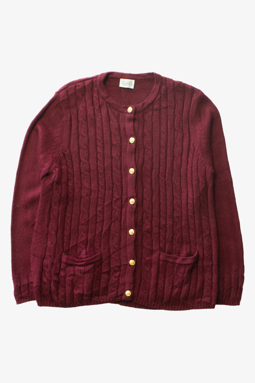 Vintage Burgundy Cardigan Sweater (2000s)