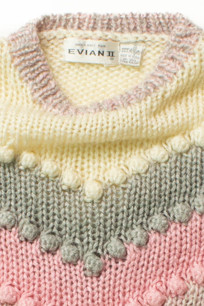 Vintage Pink Chevrons Sweater (1980s)