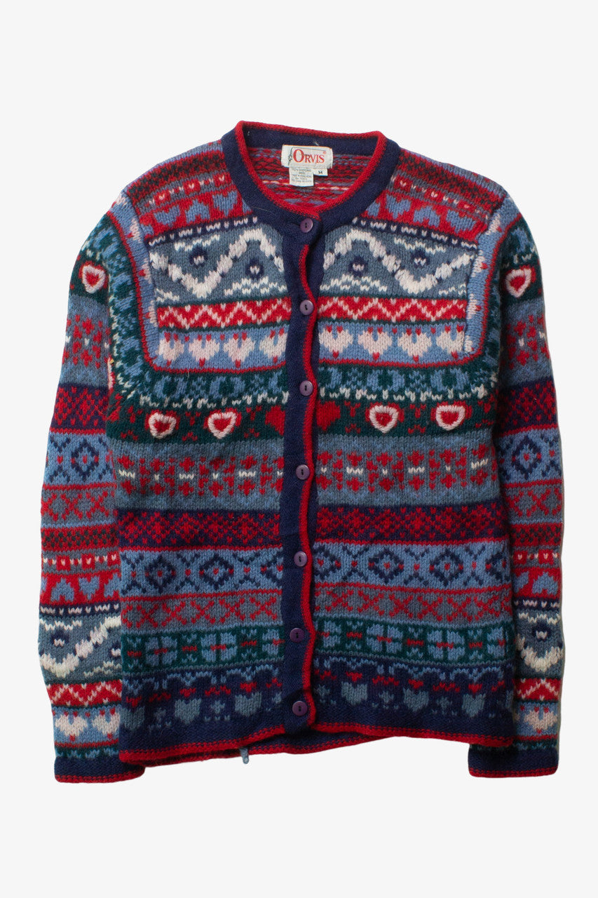 Vintage Blue Orvis Cardigan (1990s)