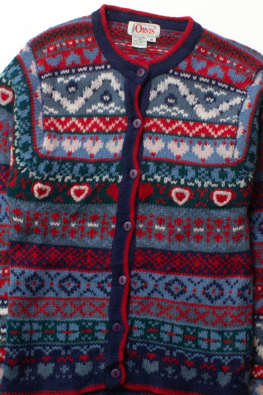 Vintage Blue Orvis Cardigan (1990s)