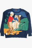 Vintage Golfers Hand Knit Intarsia Hathaway Sweater