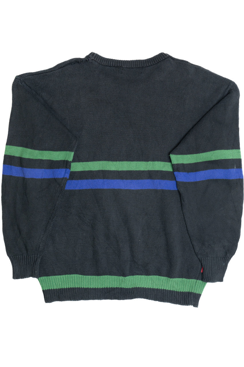 Vintage Duck Call Hand Knit Intarsia Hathaway Sweater
