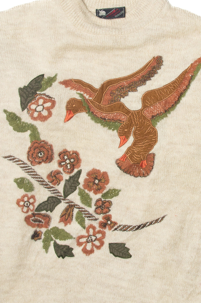Vintage  Angora Creation Ducks Sweater