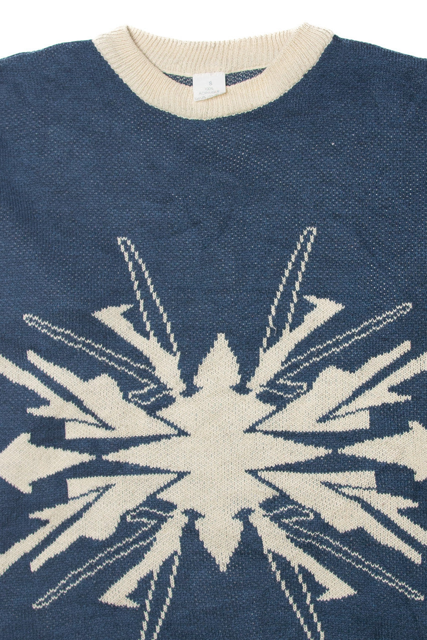 Vintage  Blue Patterned Sweater