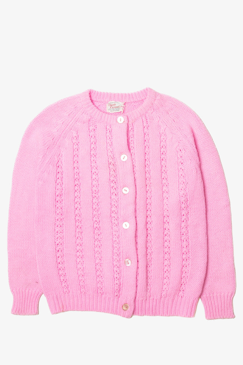 Vintage  Classic Casuals Pink Cable Knit Sweater