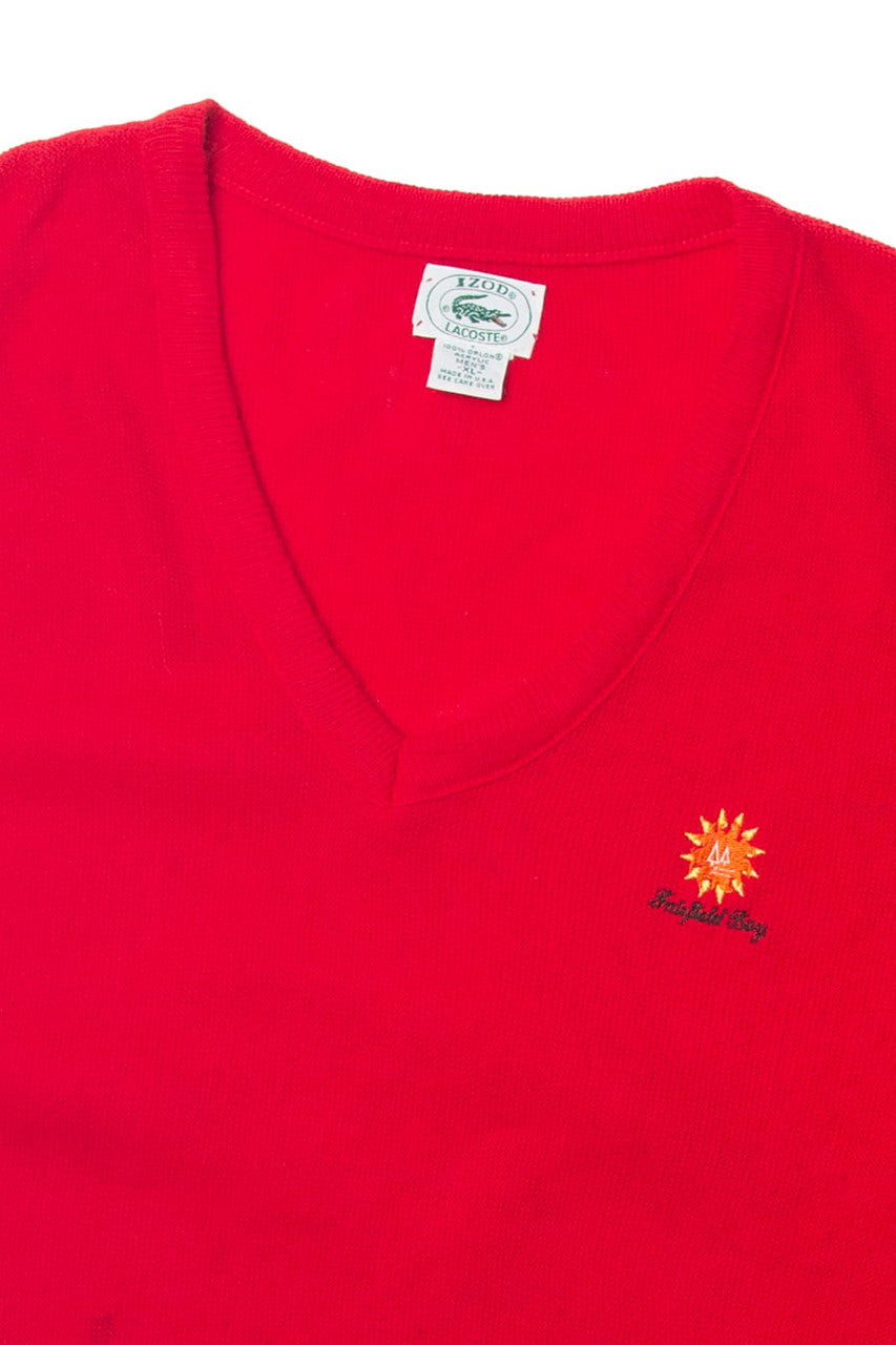 Vintage  Izod Lacoste "Fairfield Bay" Red Sweater