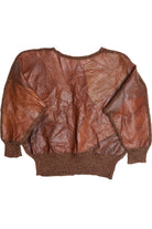 Vintage Leather & Crochet Patchwork Sweater (1980s)