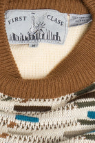 Vintage First Class Graphic Knit Sweater (1970s)