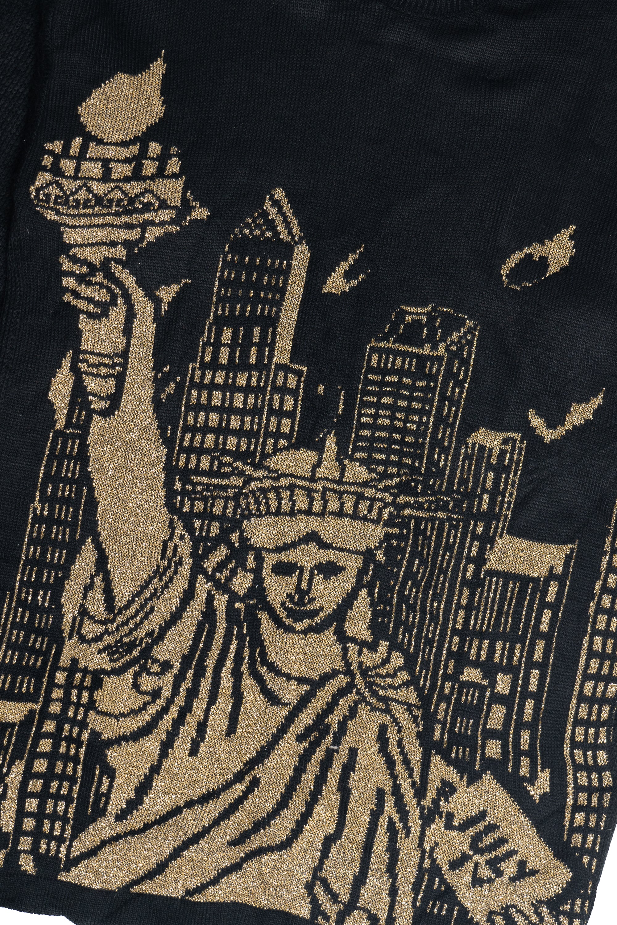 Vintage Statue Of Liberty Fourth of July Gold Sweater (1980s)