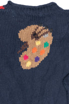Vintage Hand Knit Painter's Palette Art Teacher Sweater (1980s)