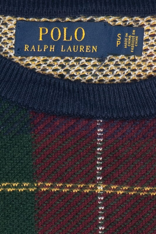 Polo By Ralph Lauren Plaid Crest Knit Sweater