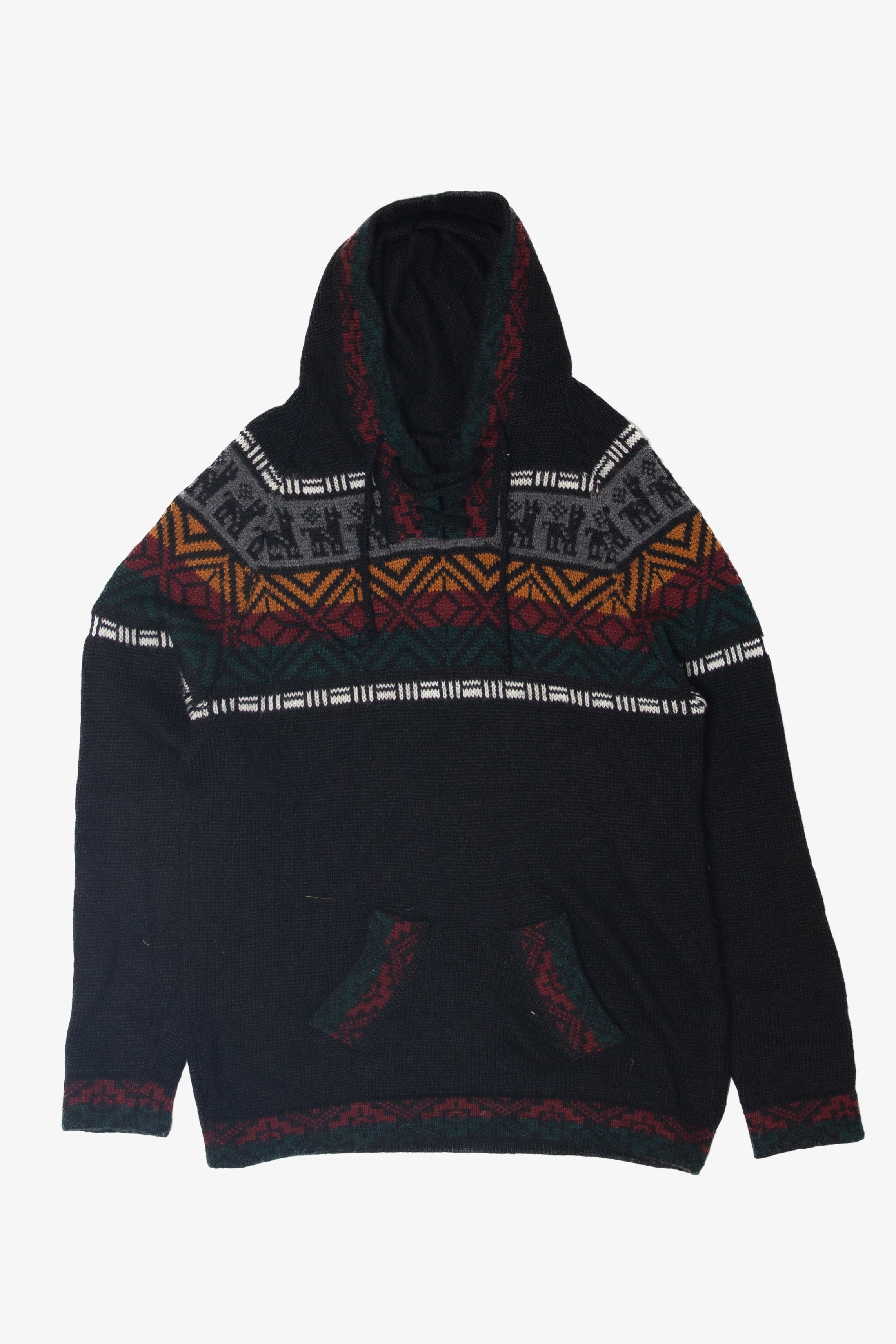 Llama Pattern Hooded Sweater (2010s)