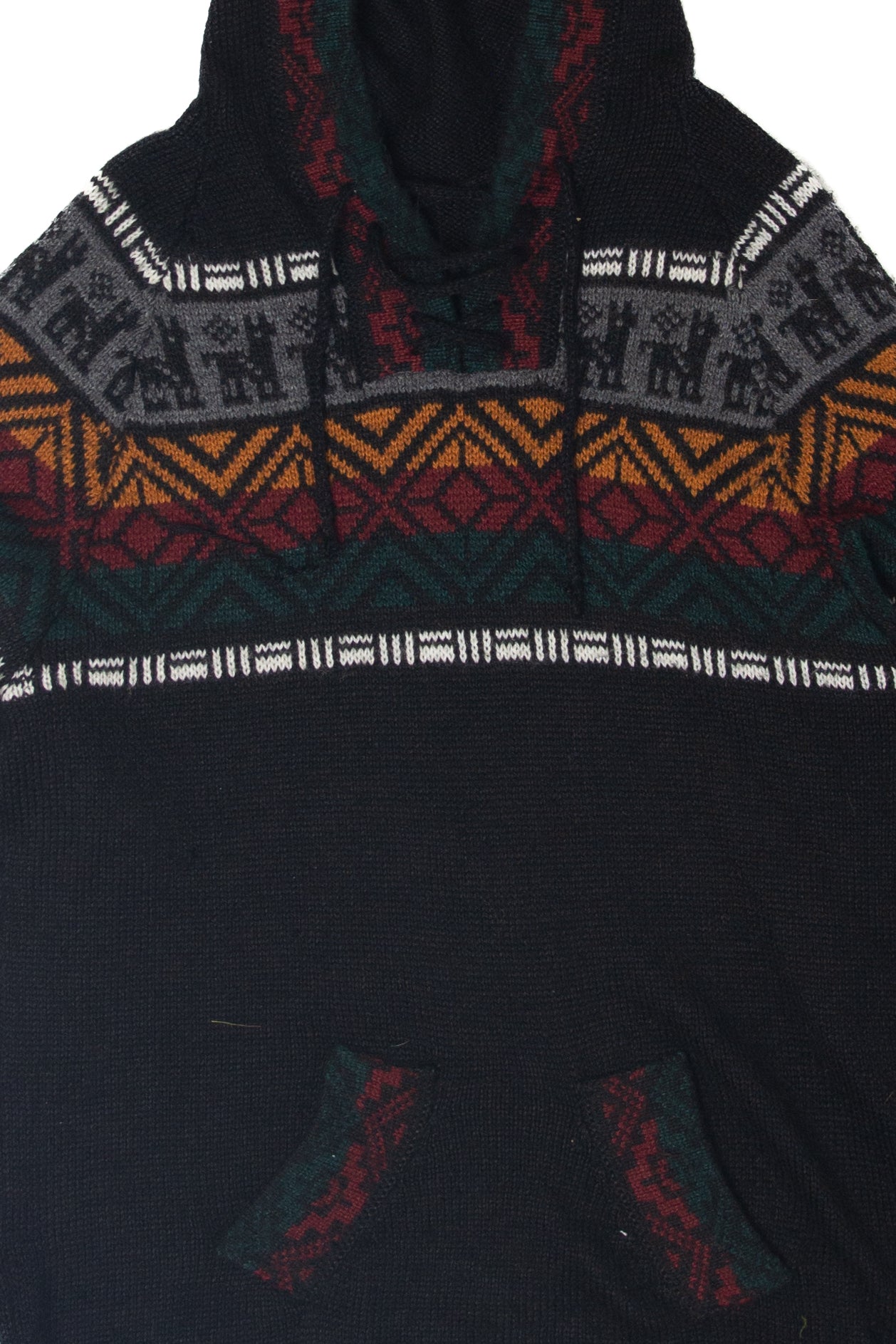 Llama Pattern Hooded Sweater (2010s)