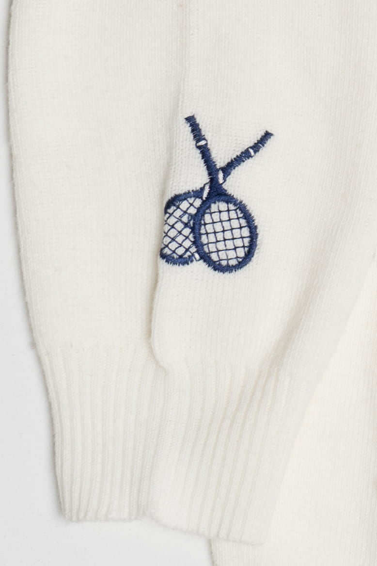 Vintage Tennis "Love" Embroidered Shirlee Designs Cyn Les Cardigan Sweater (1960s)