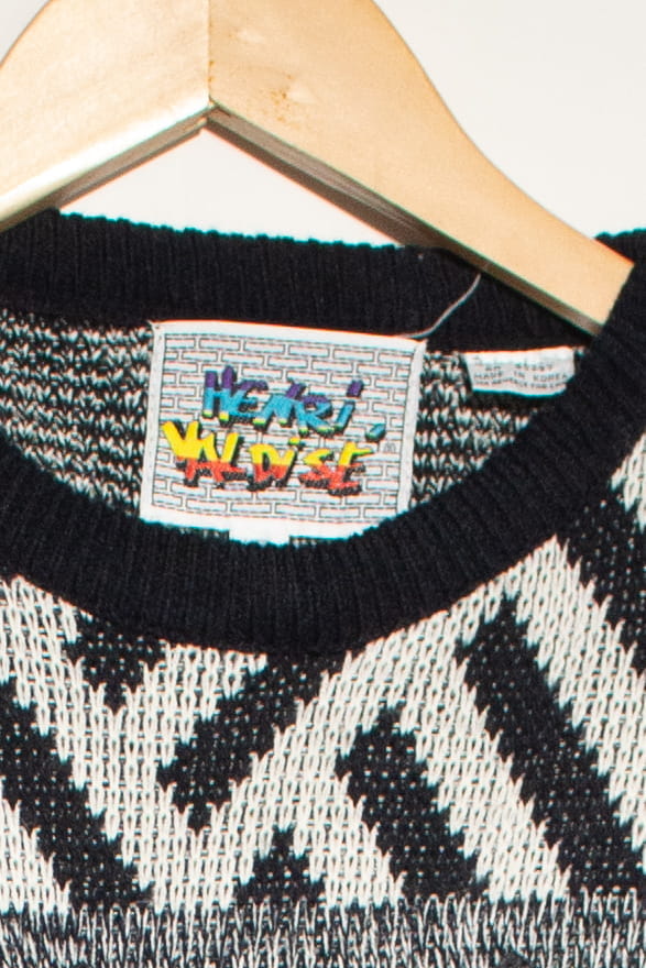 Vintage Henri Valdise Geometric Sweater (1980s)