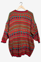 Vintage Midnight Blues Oversized V-Neck Sweater (1990s)