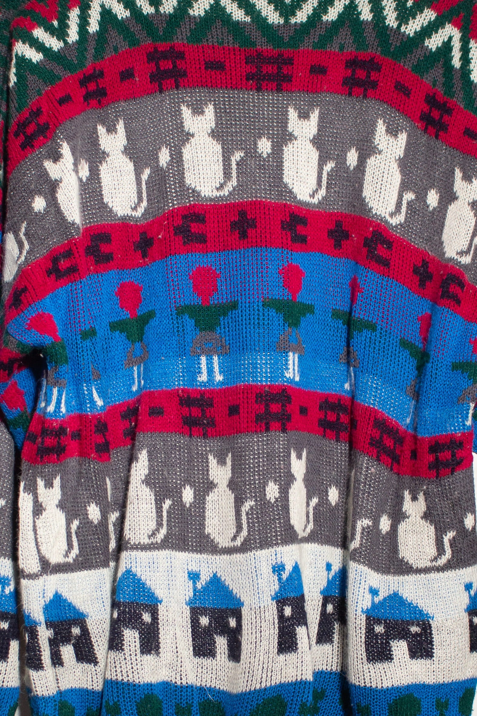 Vintage House Cats Sweater (1980s)