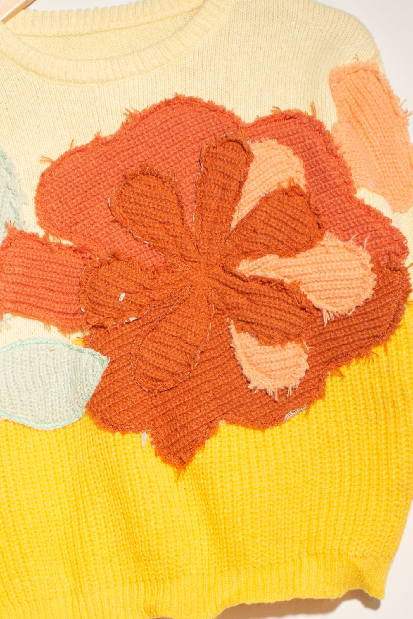 Vintage Flower Patch Applique Sweater (1990s)