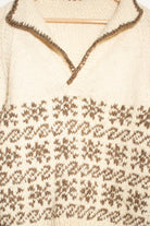 Vintage Beige & Brown Collared Sweater (1980s)
