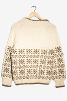 Vintage Beige & Brown Collared Sweater (1980s)
