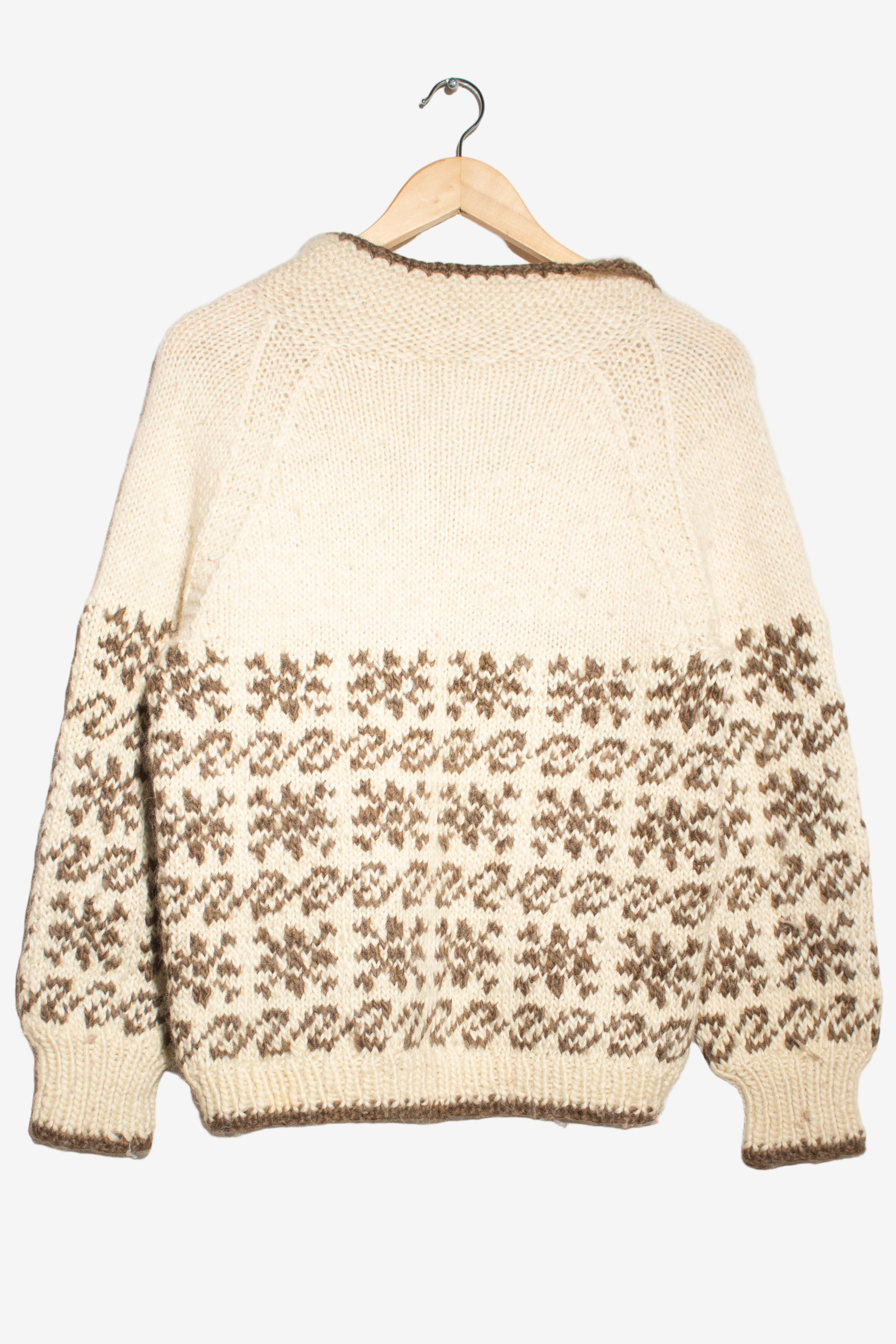 Vintage Beige & Brown Collared Sweater (1980s)