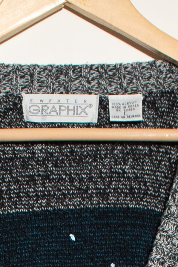 Vintage Sweater Graphix Cardigan (1980s)