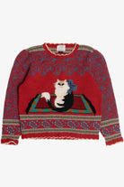 Vintage Susan Bristol Hand Embroidered Cat Sweater (1990s)