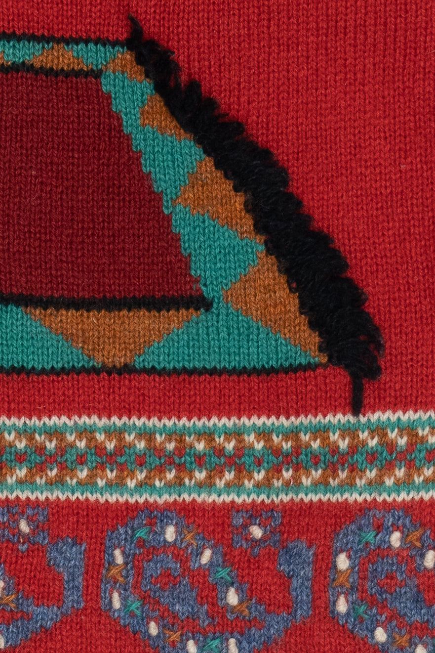 Vintage Susan Bristol Hand Embroidered Cat Sweater (1990s)