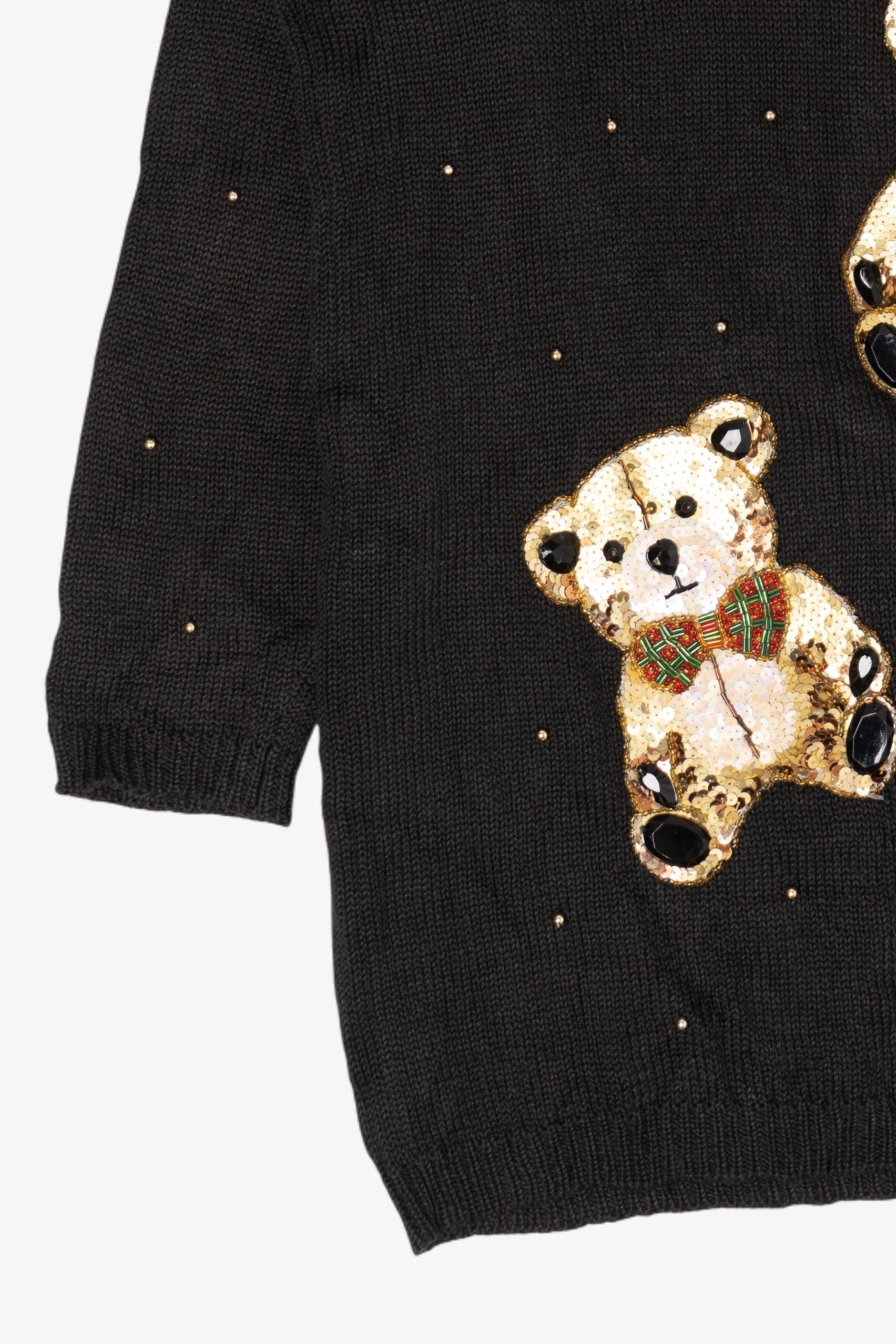 Vintage Sequin Bears Marisa Christina Collection Sweater (1990s)