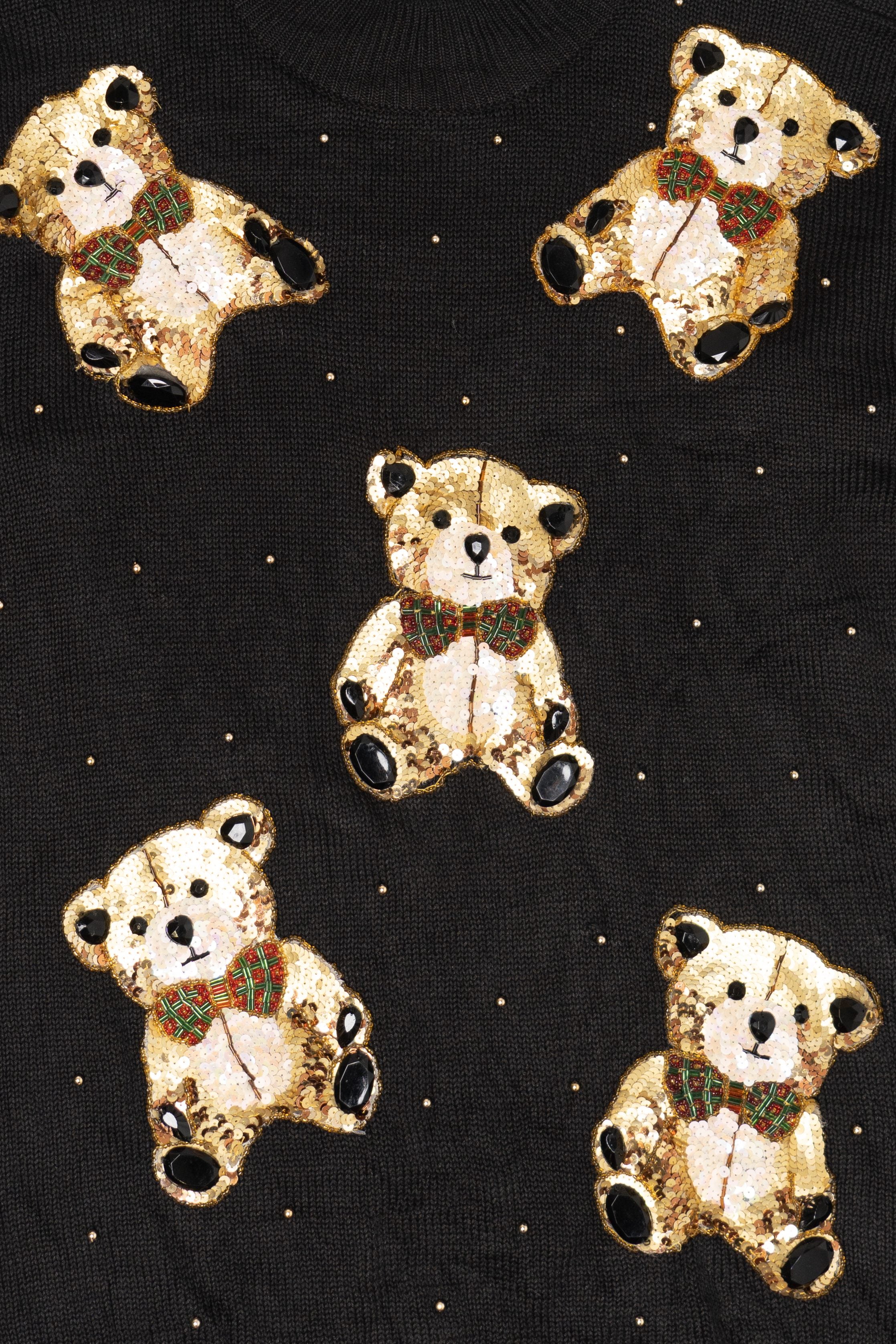 Vintage Sequin Bears Marisa Christina Collection Sweater (1990s)