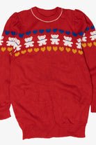 Vintage Red Bears And Hearts Sweater (1980s)