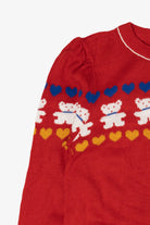 Vintage Red Bears And Hearts Sweater (1980s)